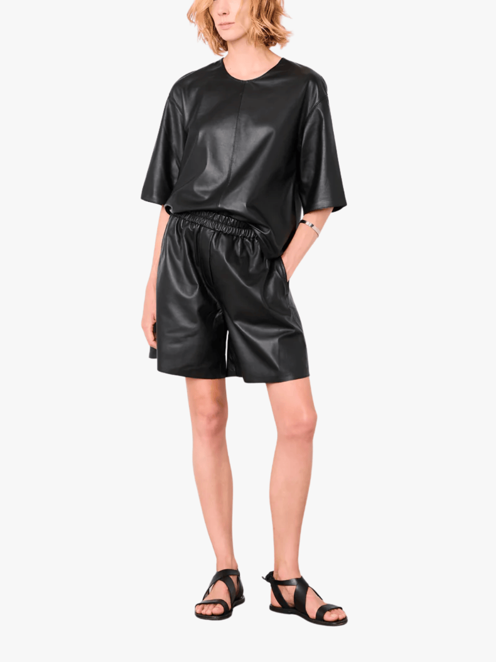 Officine Générale Jona Ledershorts Schwarz Damen