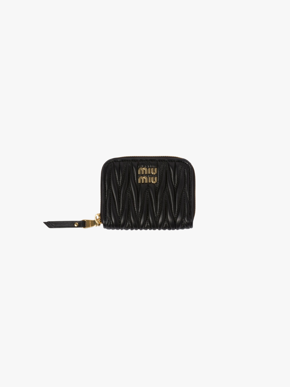 Miu Miu Matelassé Nappa Leather Coin Purse Black Women's Wallet