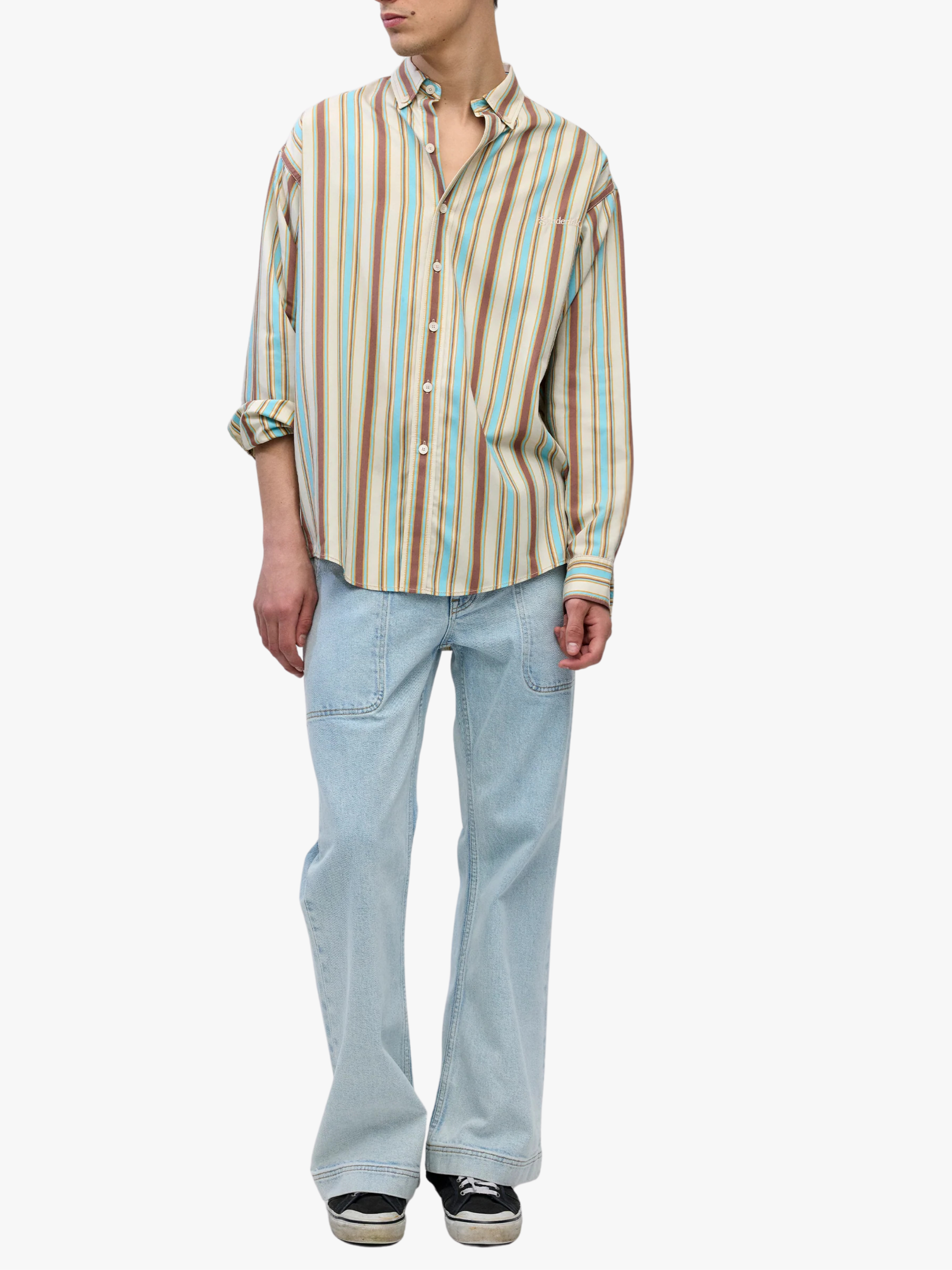 Sanderlak Oversized Shirt Multi Stripe Herren