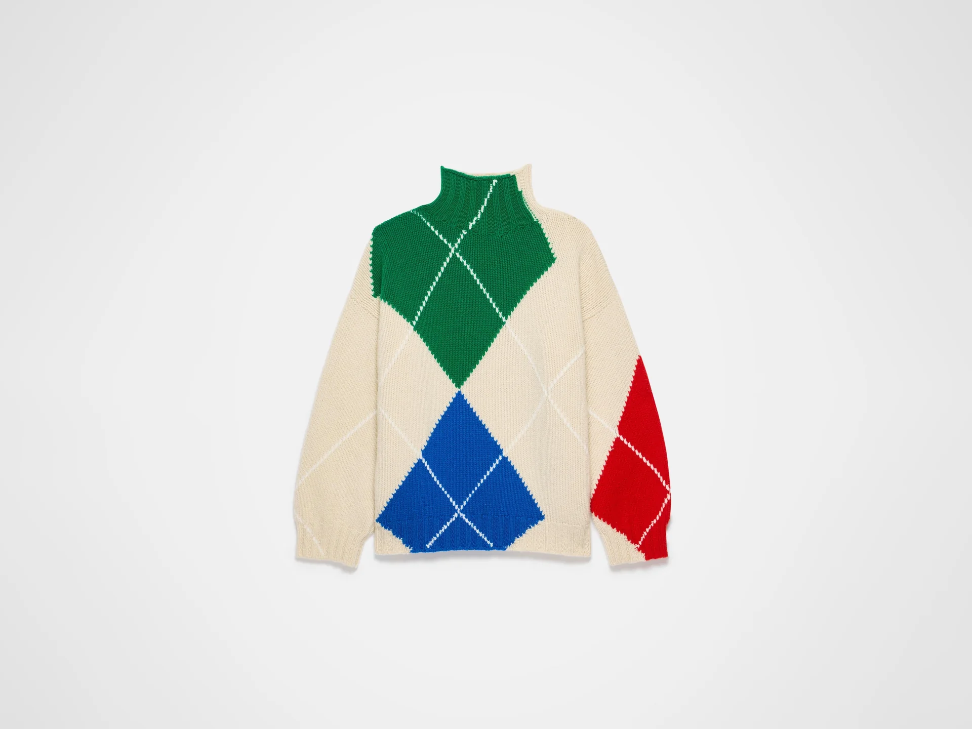 JW Anderson x Pringle Turtle-Neck Argyle Pullover Natural Herren