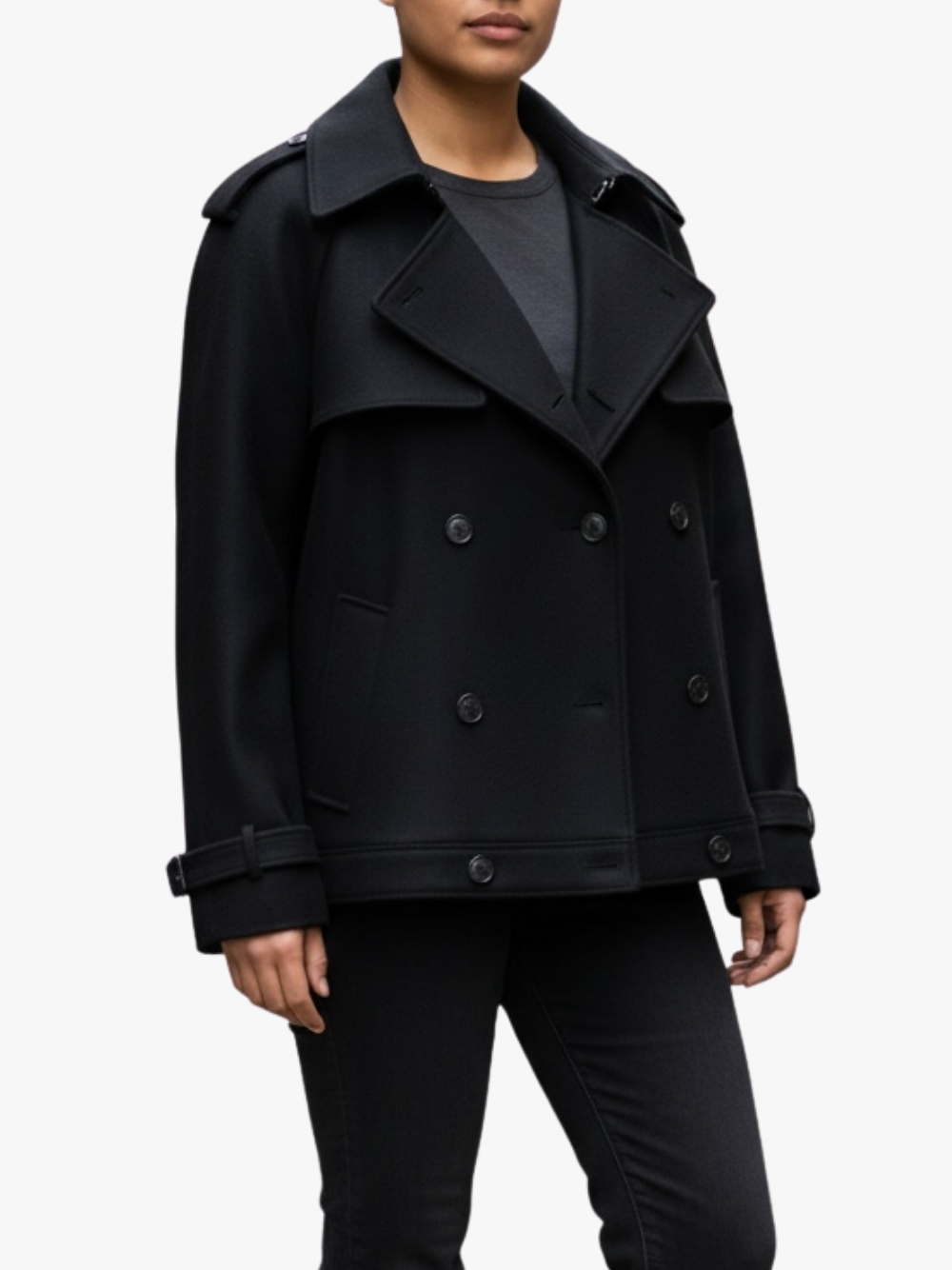 Nili Lotan Amaury Mantel aus Wollgemisch Schwarz Damen