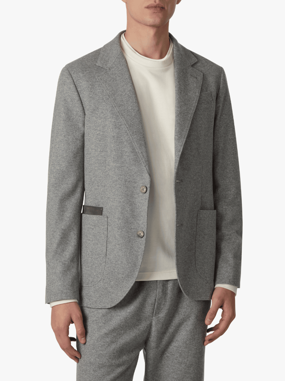 Brett Johnson Wool and Cashmere Jersey Blazer Grey Men's