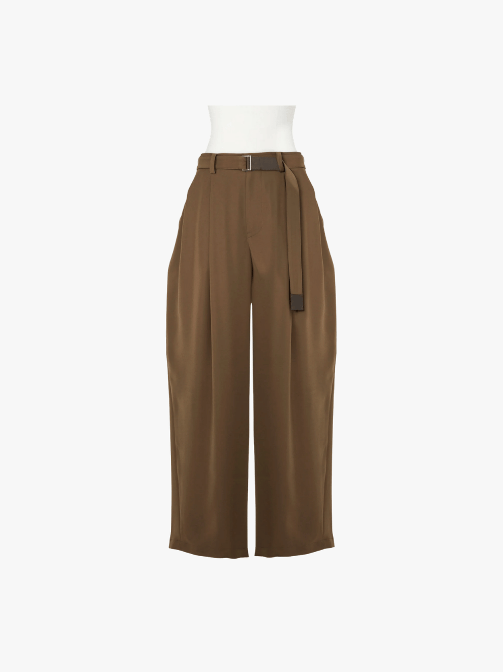 Sacai Crepe Back Satin Trousers Brown Women's
