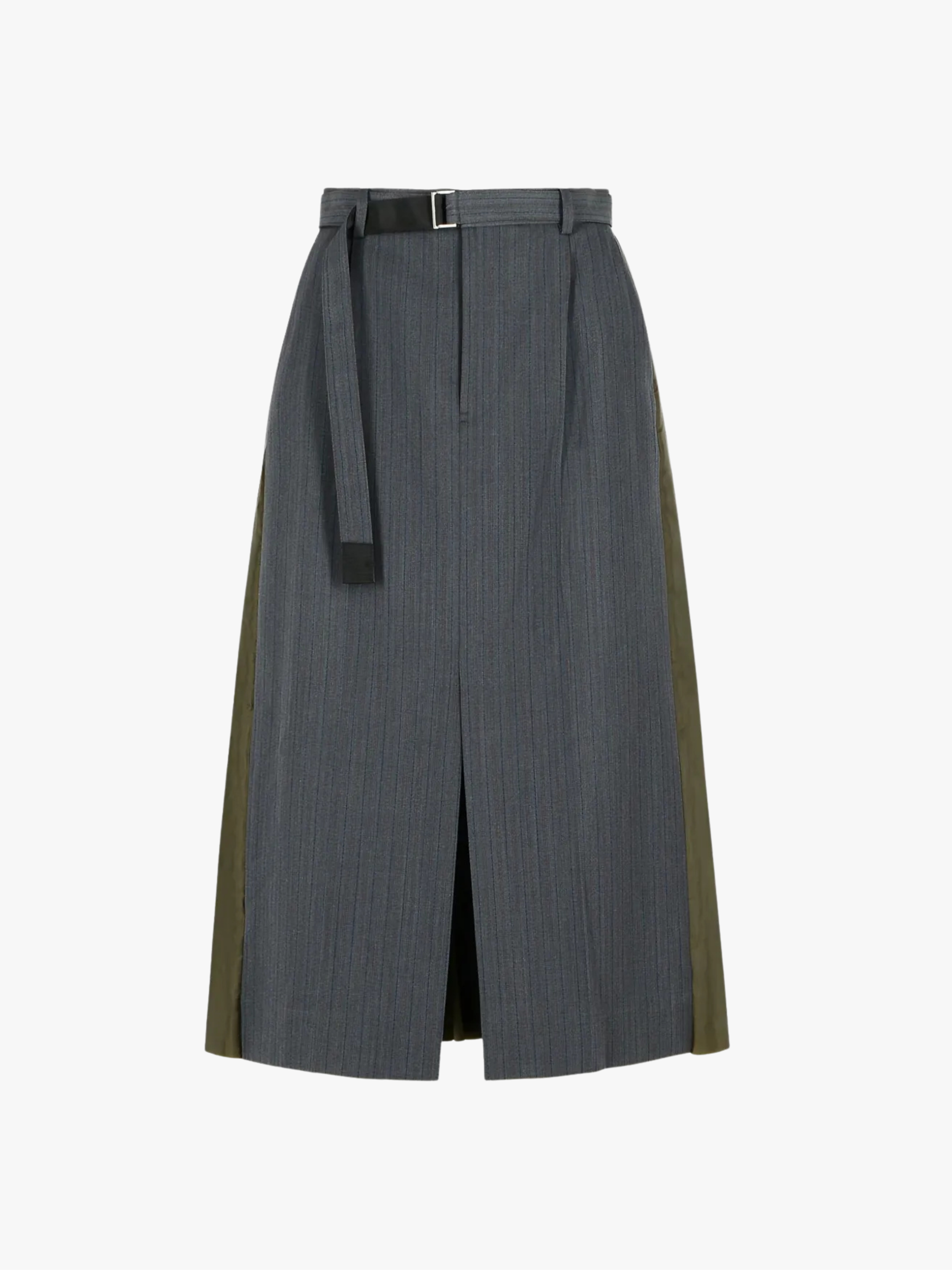 Sacai Pinstripe Pleated Skirt Gray Women