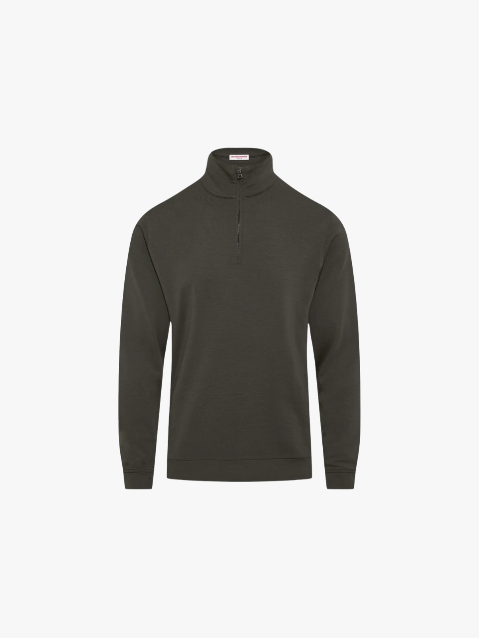 Orlebar Brown Isar Merino jumper with half zip in graphite for men Orlebar Brown Isar Merino jumper with half zip in graphite for men