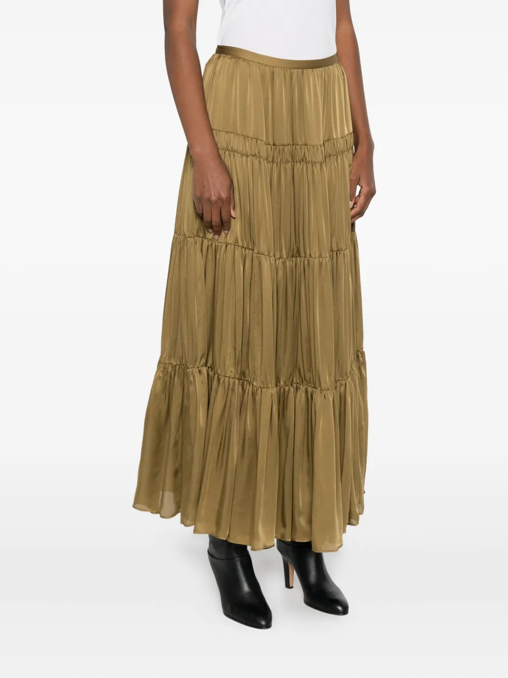 Ulla Johnson Gaelle Seiden Maxi-Rock Willow Grün Damen