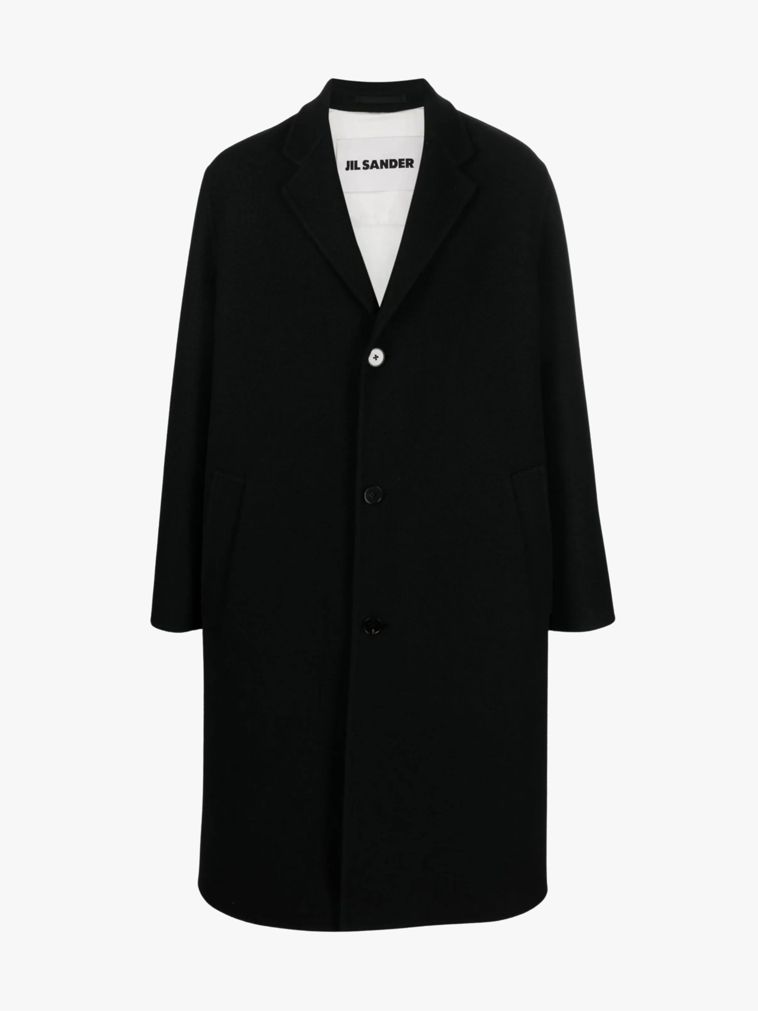 Jil Sander Einreihiger Midimantel Schwarz Herren