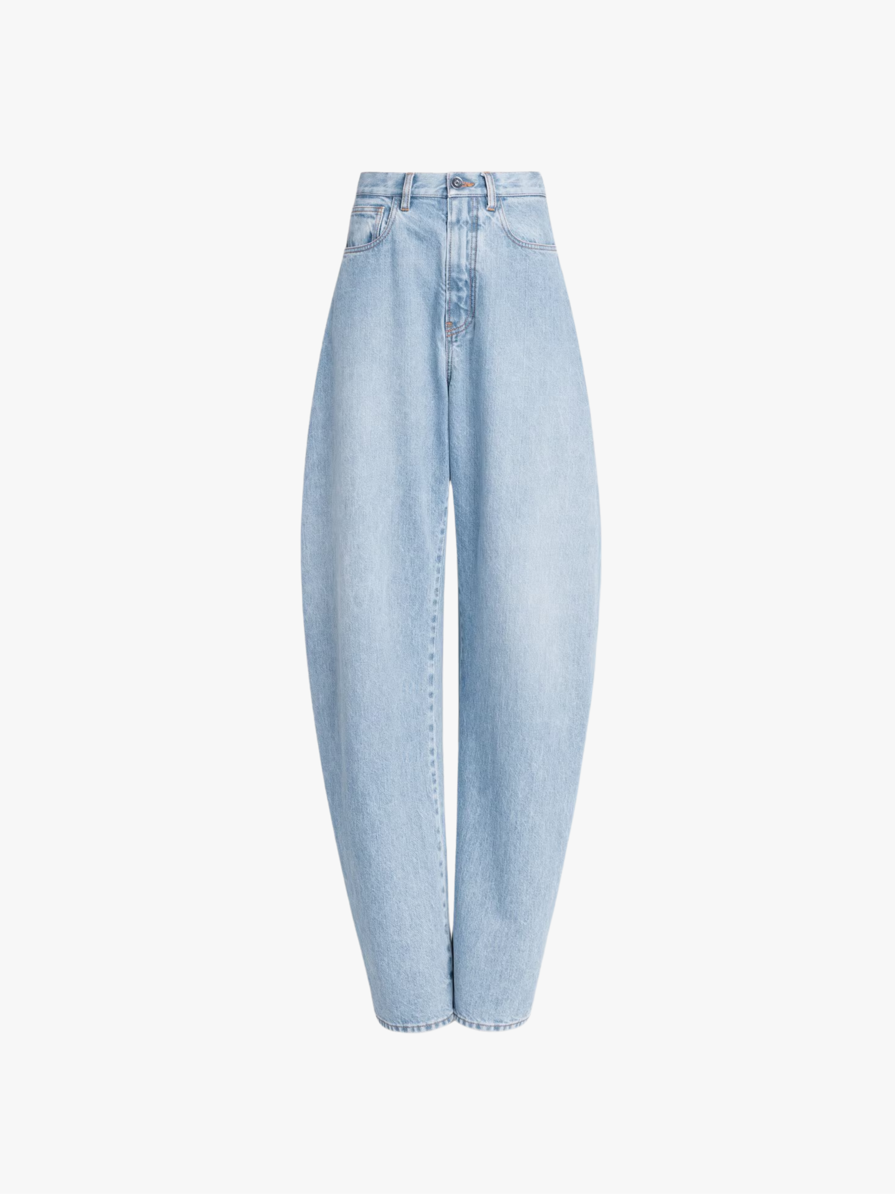 Alaïa Runde Denim Jeans Cloudy Blau Damen