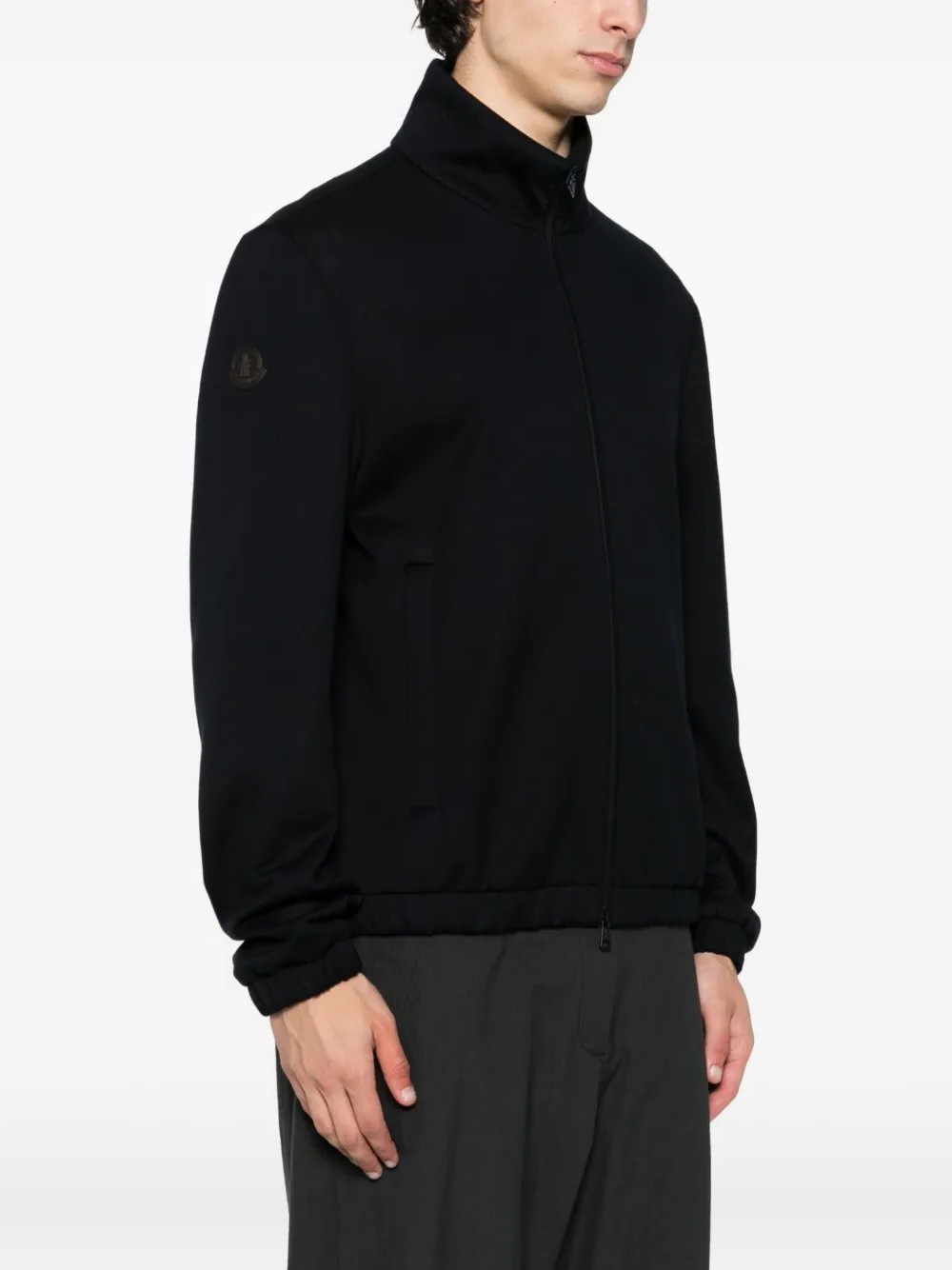 Moncler zip-fastening ribbed-cuff jacket Blau Herren