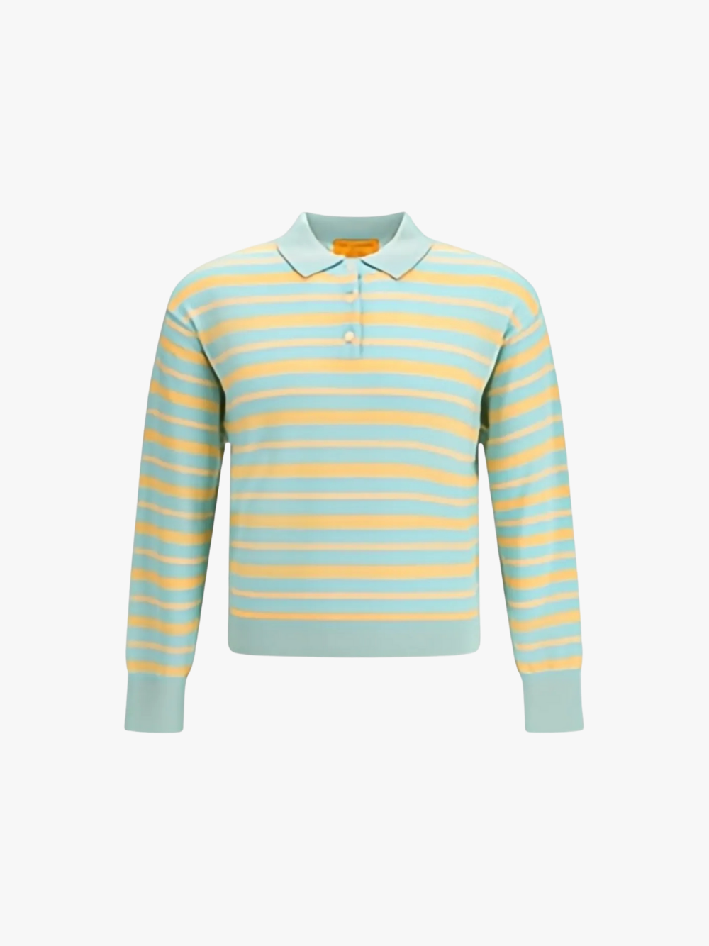 Guest in Residence Striped, ribbed college polo shirt Light blue Women