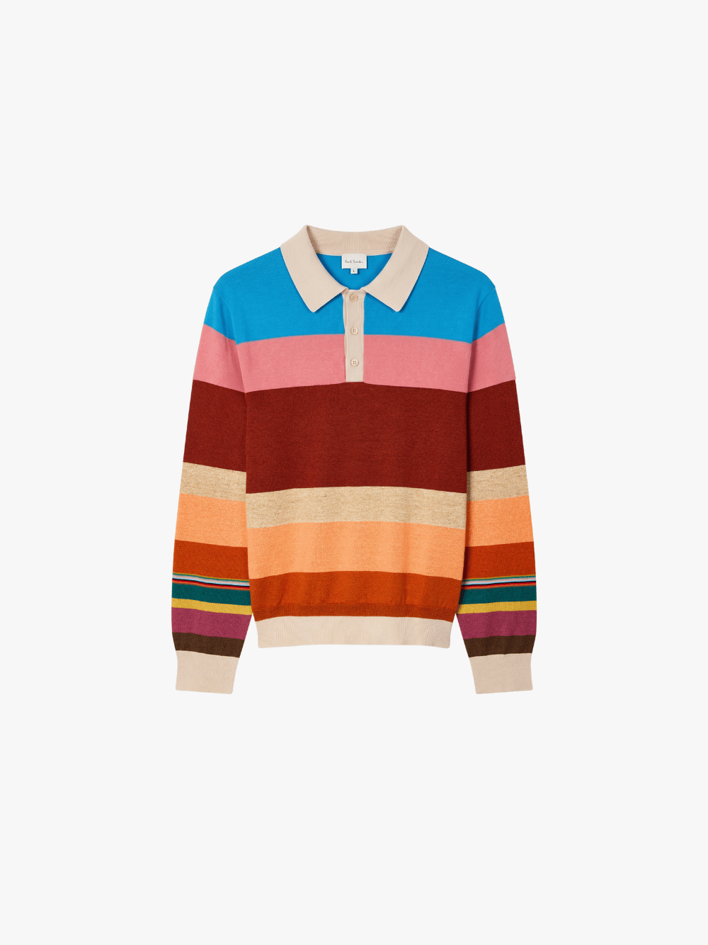 Paul Smith Cotton-Linen Bold Stripe Polo Sweater