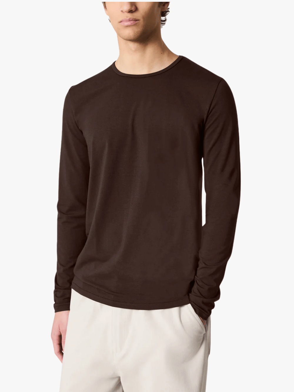 Kiefermann Emil Cotton-Modal Longsleeve Espresso Brown Men's
