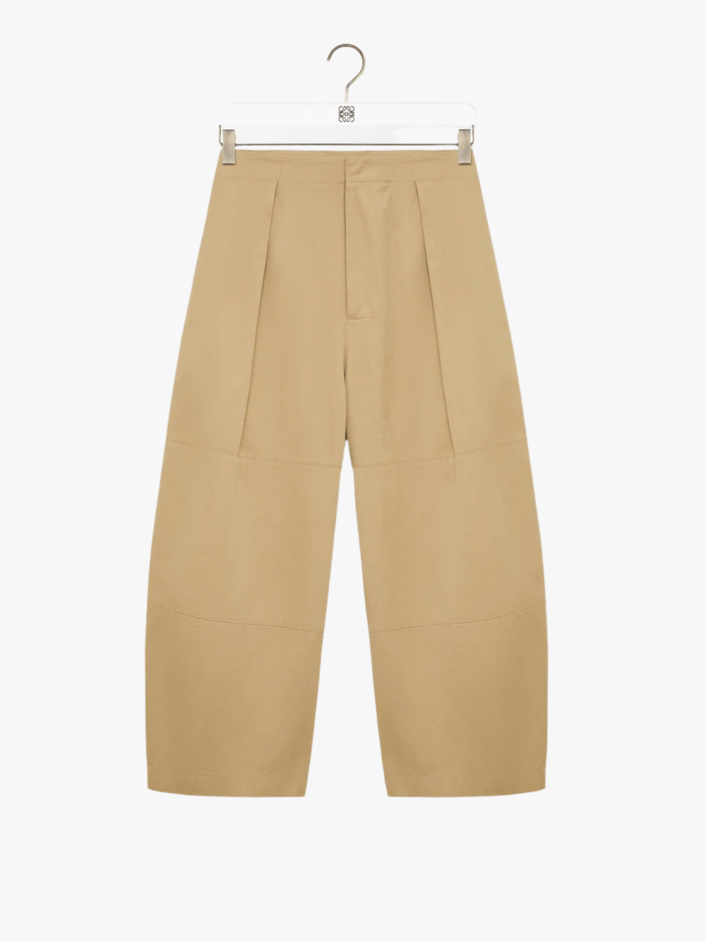 Loewe Verkürzte Hose aus Baumwolle Beige Damen