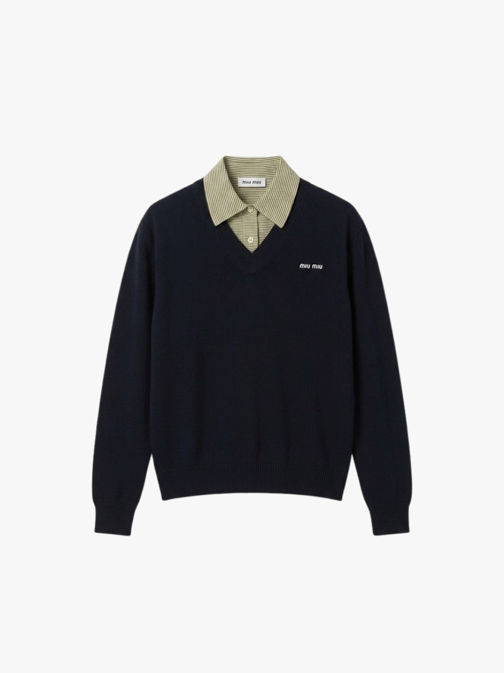 Miu Miu Schwurwolle-Kashmir-Seide Sweatshirt Navy Damen
