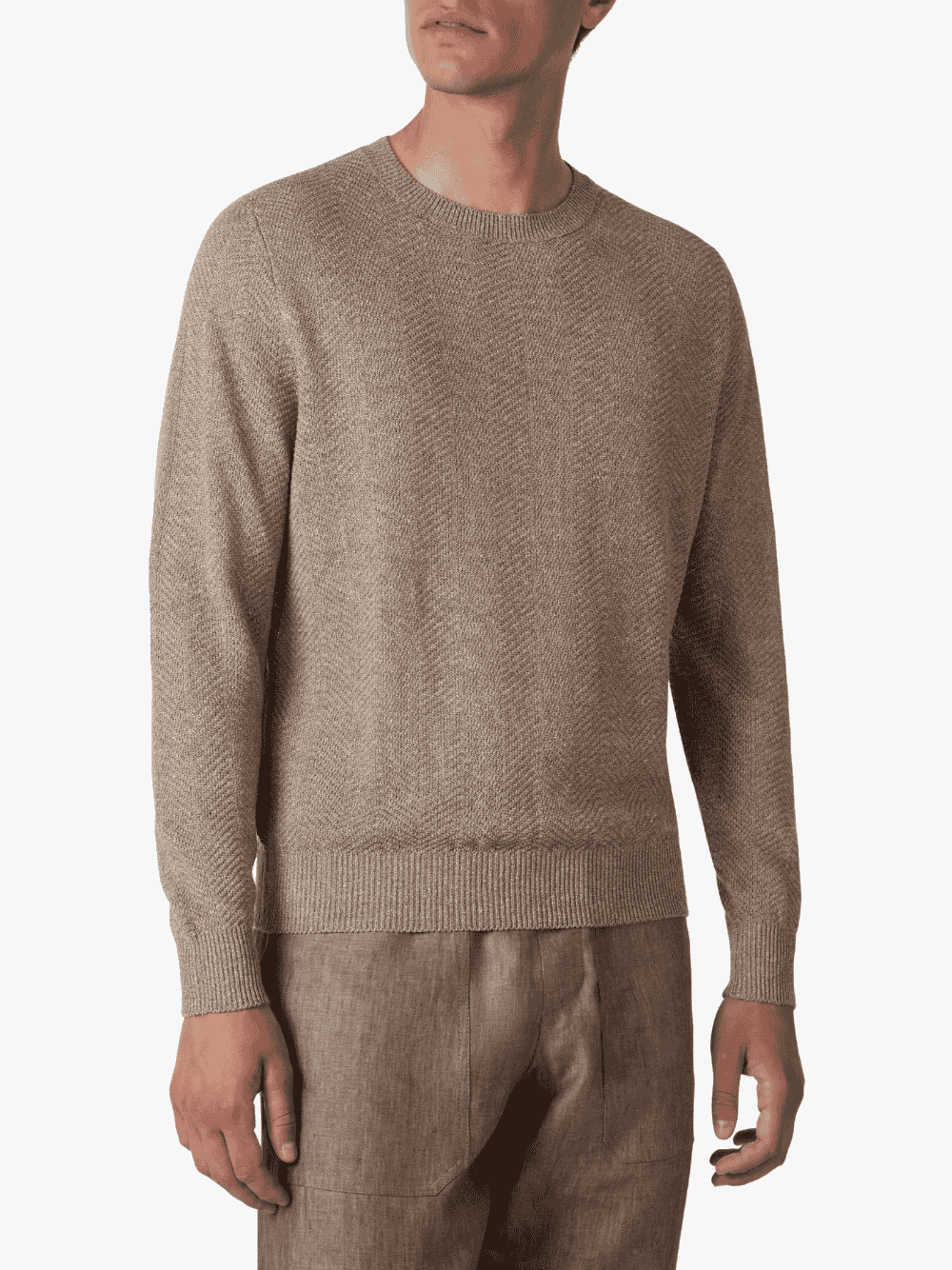 Brett Johnson Herringbone Sweatshirt Braun Herren