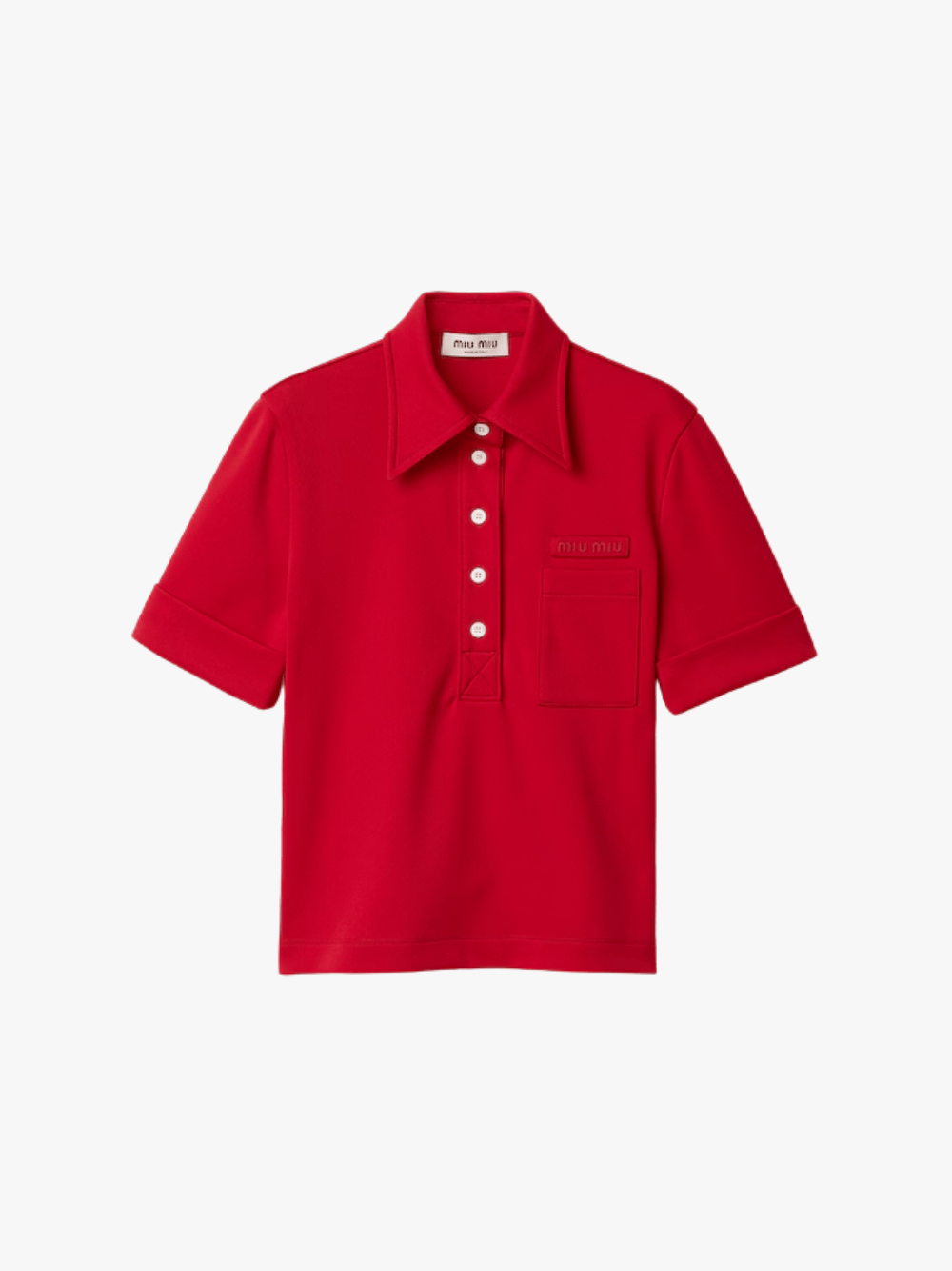 Miu Miu Technisches Poloshirt aus Jersey Rubinrot Damen