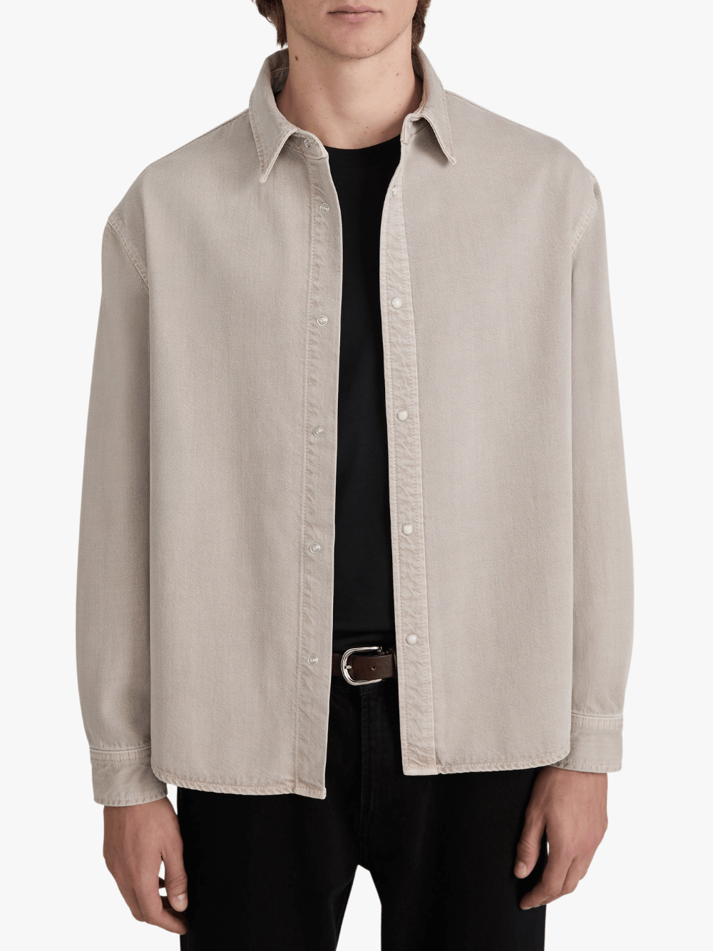 Frame Relaxed Denim Overshirt Beige Herren