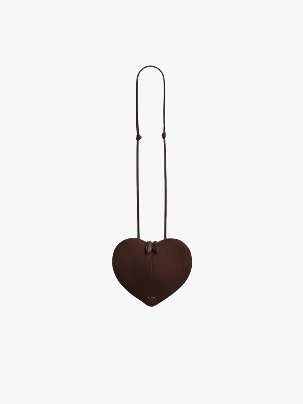 Alaïa Le Cœur Bi‑Material Bag in Leather Braun Bi‑Material Leder Crossbody Bag