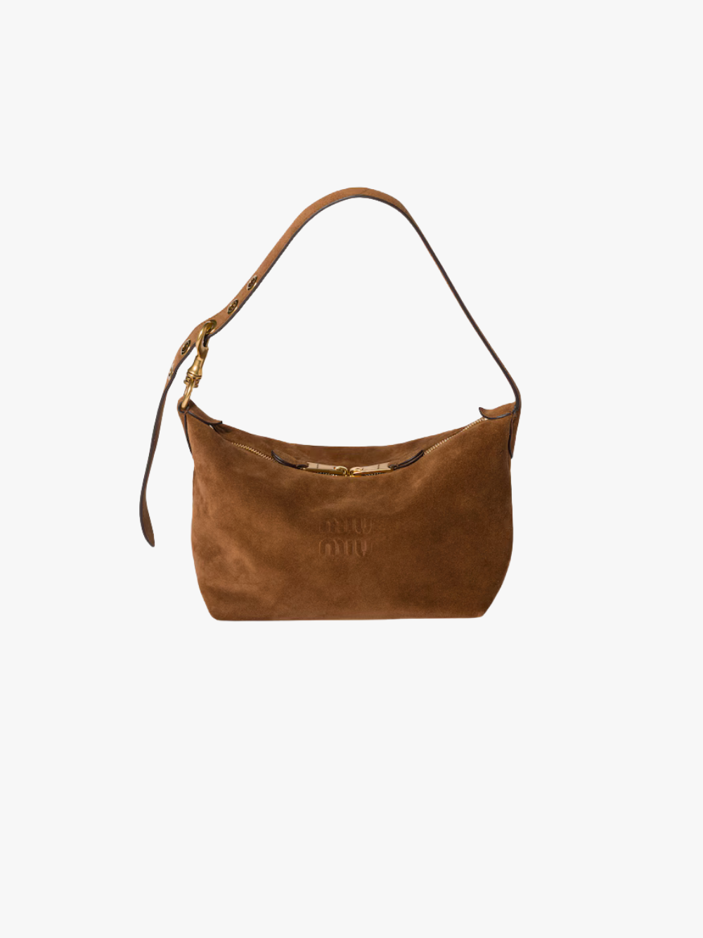 Miu Miu Spirit Bag Suede Cocoa Brown Women's