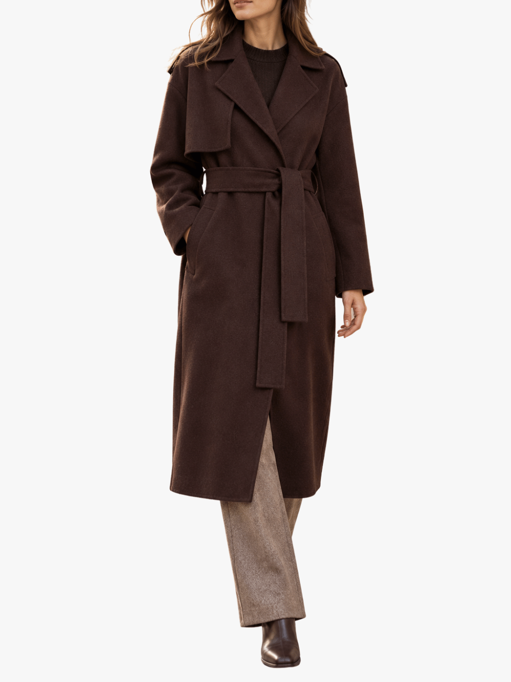 Khaite Manston Coat Dark Brown Women's