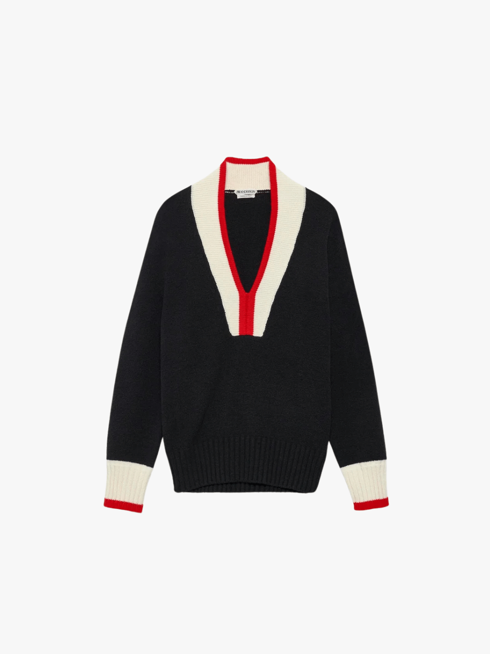 JW Anderson Contrast Trim Jumper Schwarz Pullover Herren