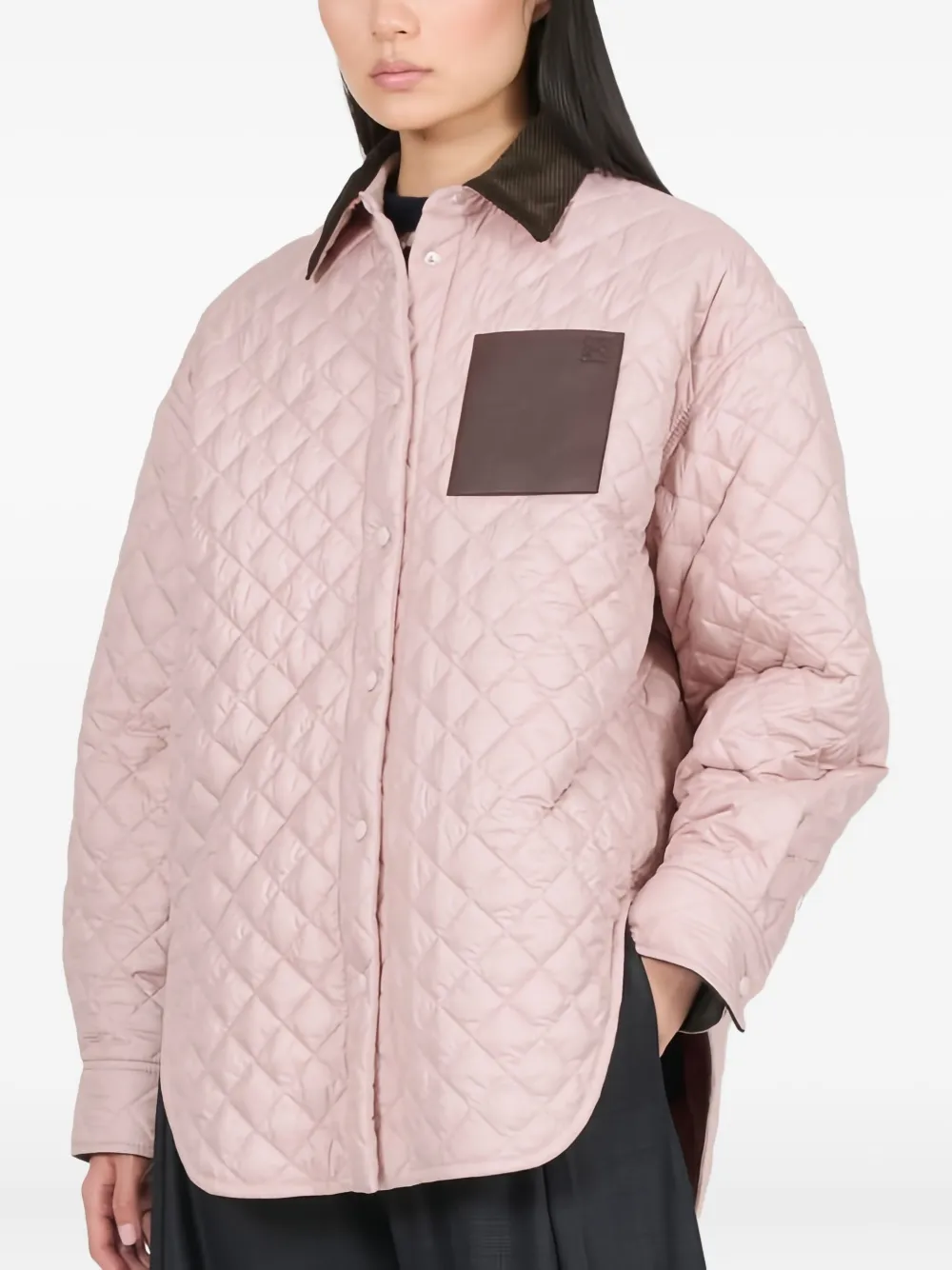 LOEWE Gesteppte Hemdjacke mit Einsätzen Pink Damen