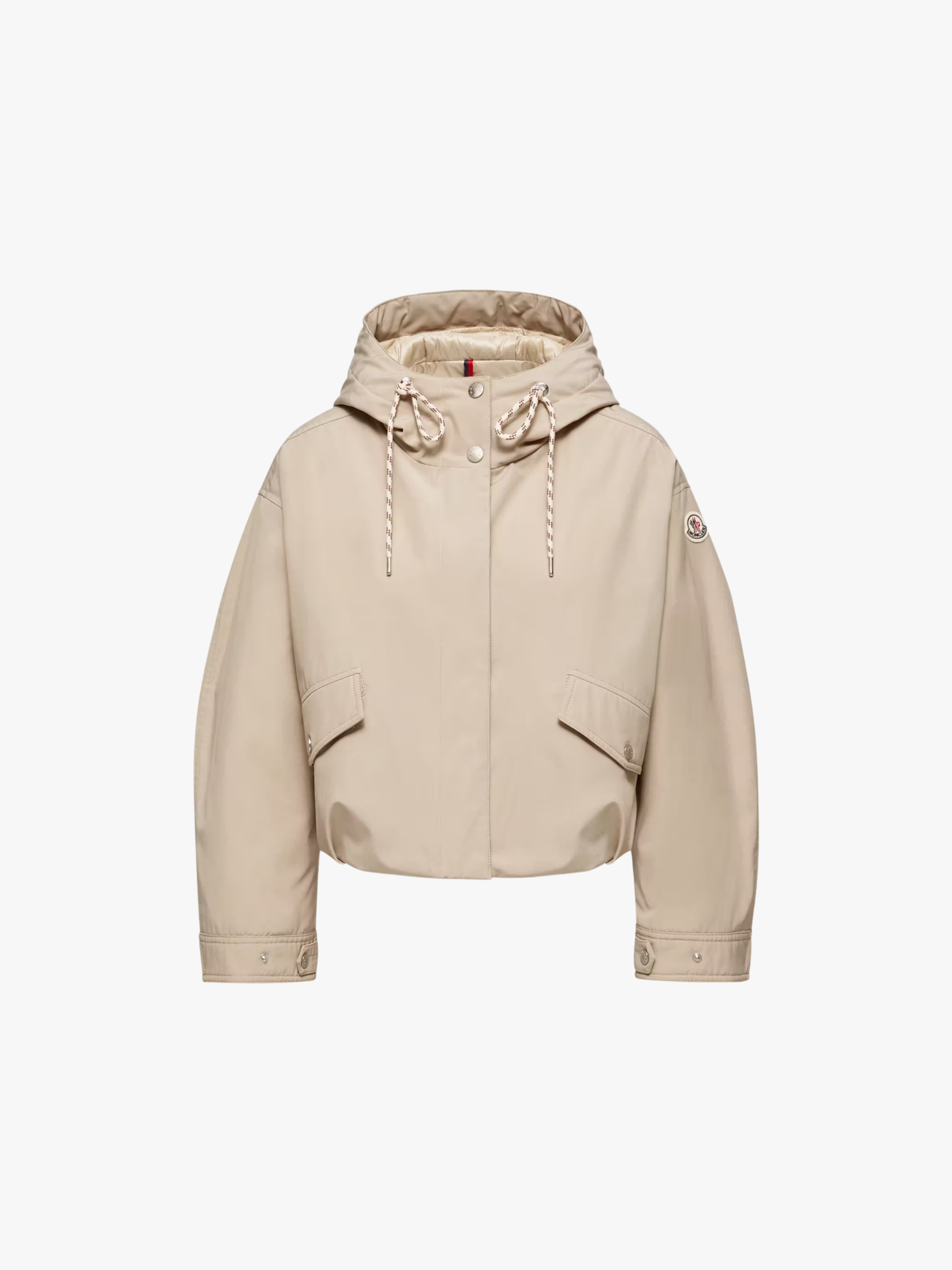 Moncler Eucalyptus Short Hooded Down Jacket in Beige for Women