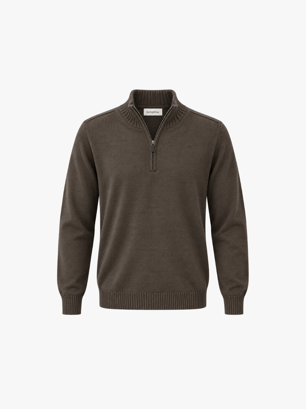 Bungalow Cashmere Zip Pullover Braun Herren