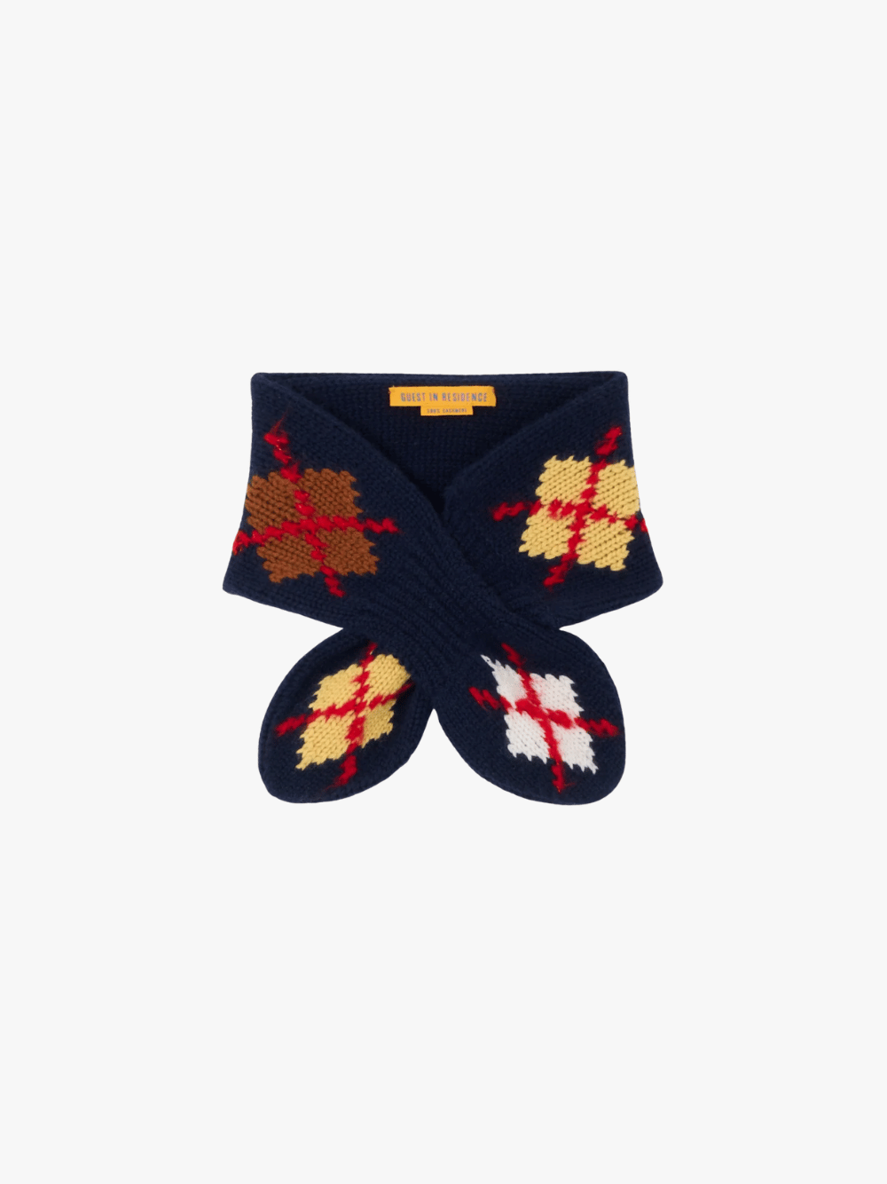 Guest in Residence Argyle Bowtie Scarf Midnight Combo Damen