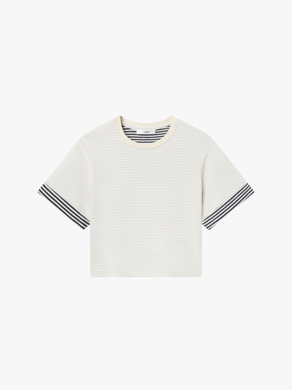 Frame The Stripe Cuff Top Creme Damen