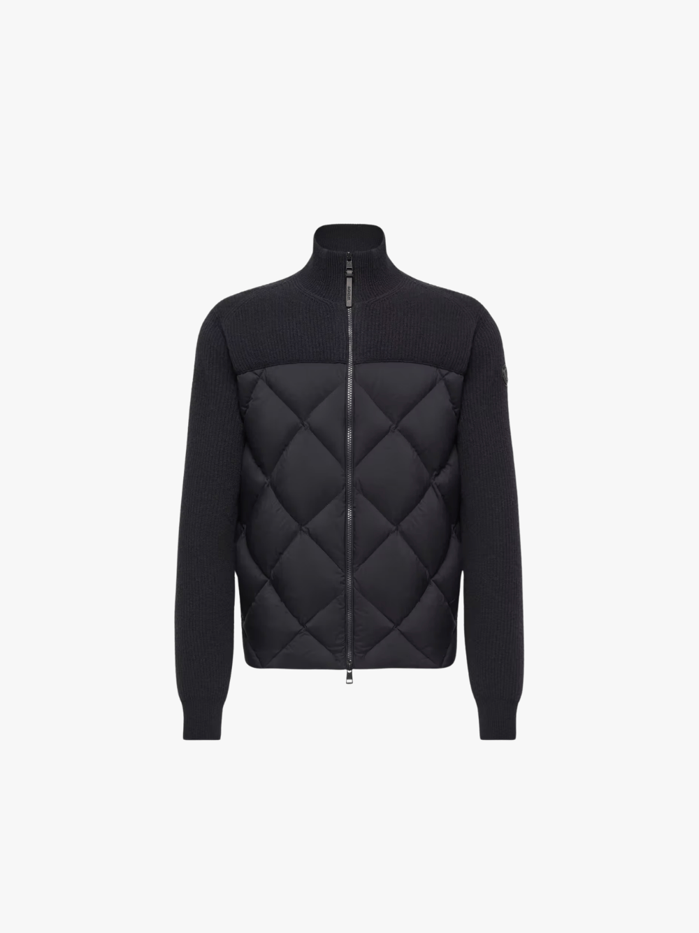 Moncler Daunen-Strickjacke aus Wolle und Kaschmir Navy Herren