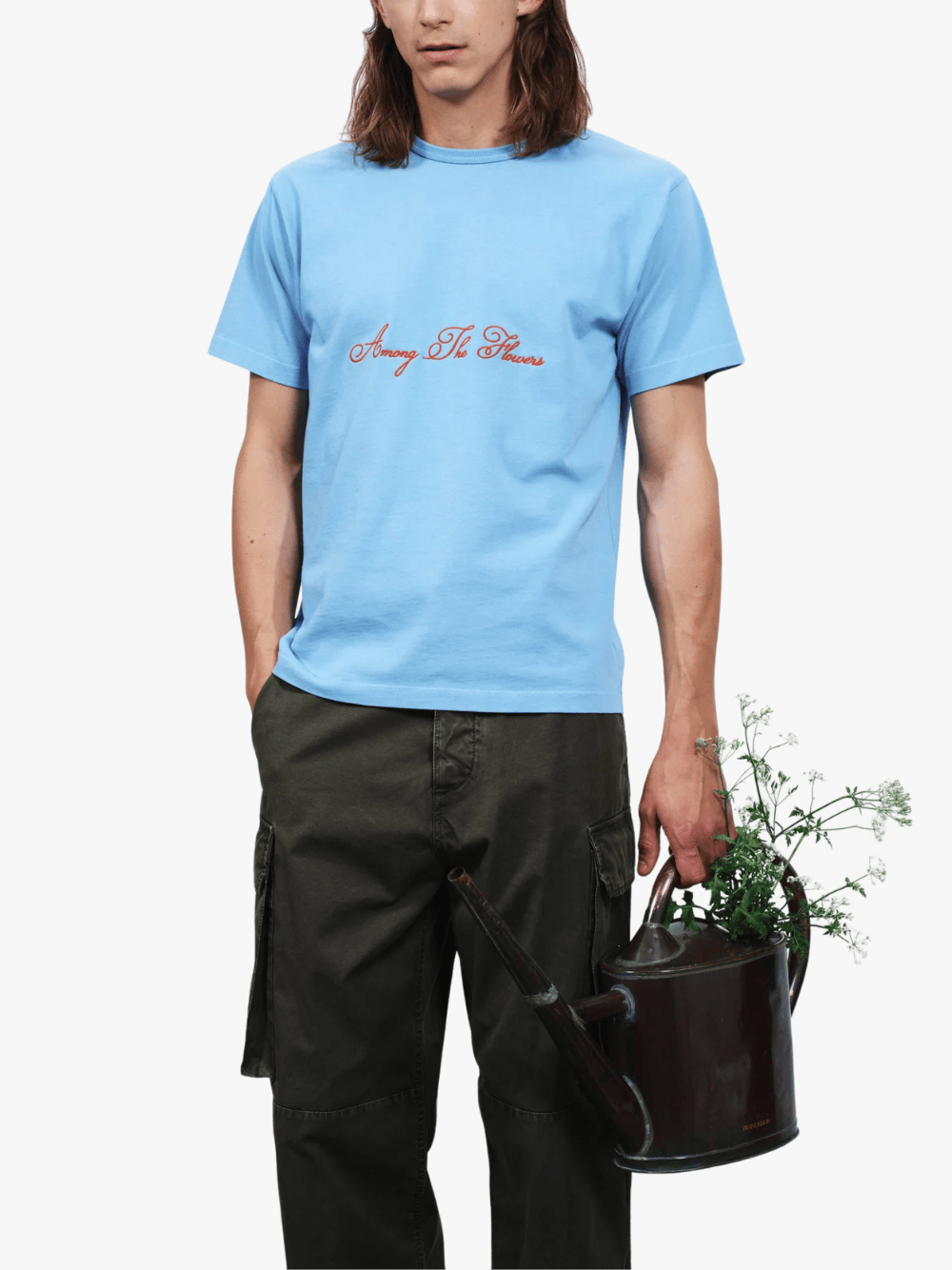 J.W.Anderson Among the Flowers Pale Blue T-Shirt Men