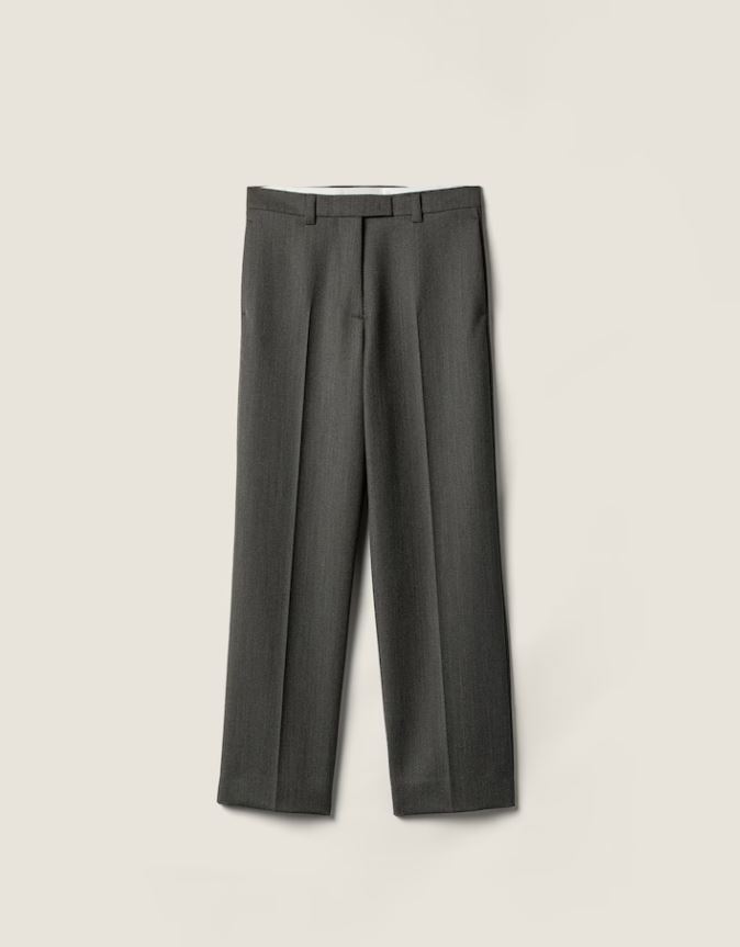 Miu Miu Hose aus Cover-Stoff Schiefergrau Damen