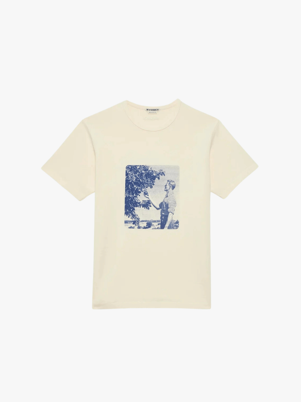 JW Anderson Picking Fruit Graphic Print T-Shirt Ecru Herren