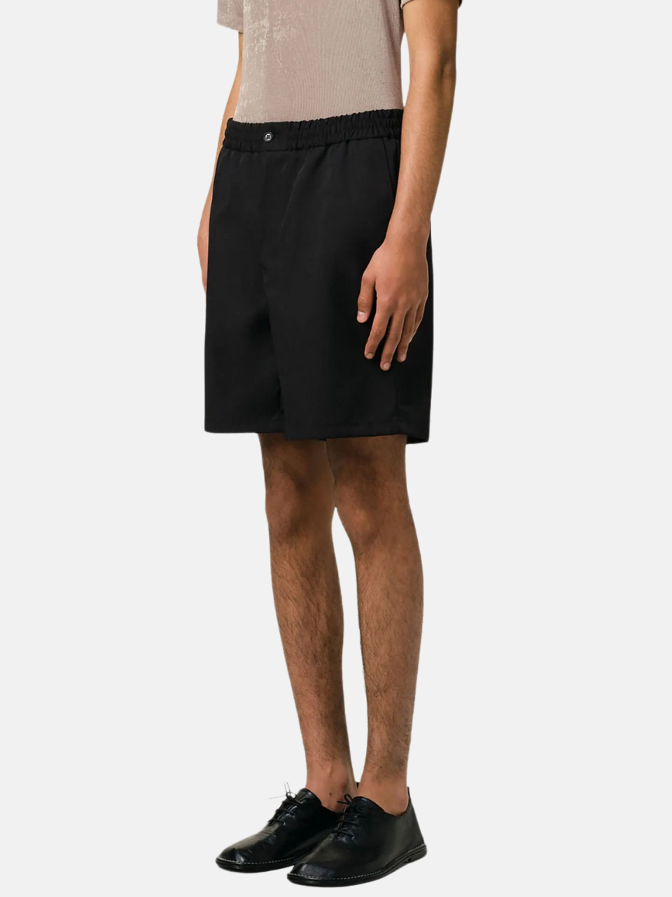 AMI Paris shorts with elastic waistband black