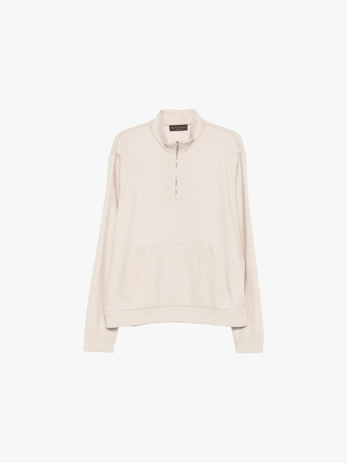 Brett Johnson Sweatshirt mit halbem Reißverschluss Beige Herren Brett Johnson Sweatshirt mit halbem Reißverschluss Beige Herren