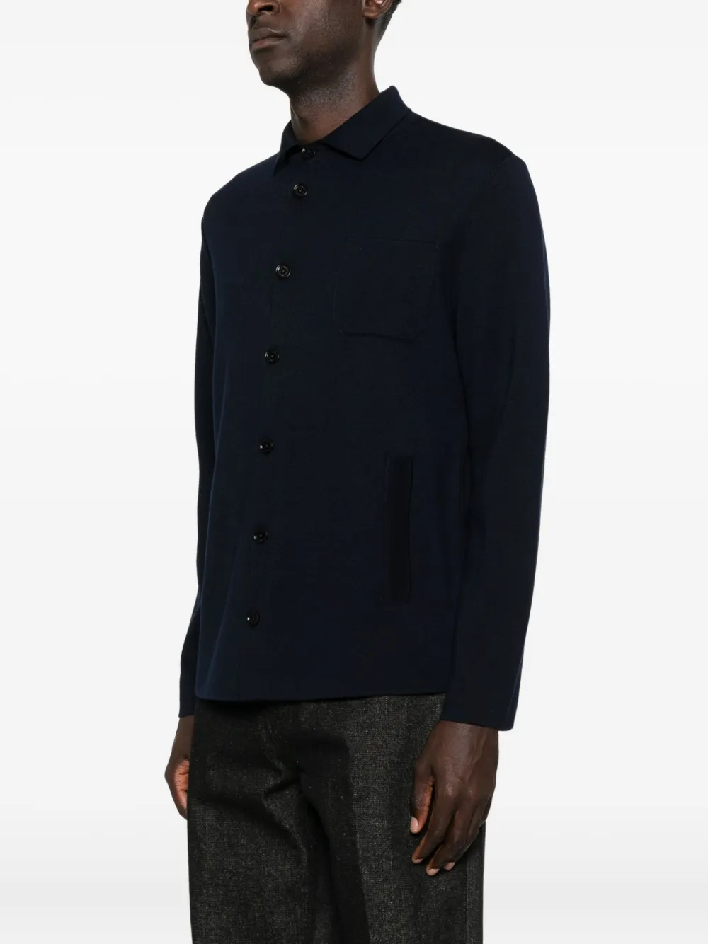 Maurizio Baldassari Long-Sleeved Shirt Dark Blue Men