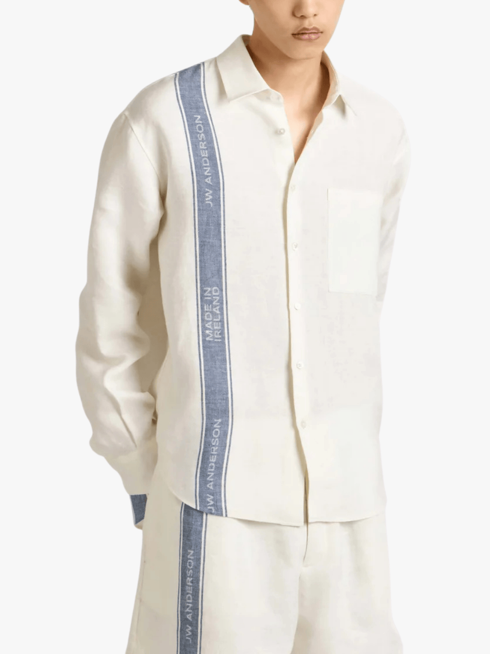 JW Anderson Off-White/Blue Classic Men's Shirt