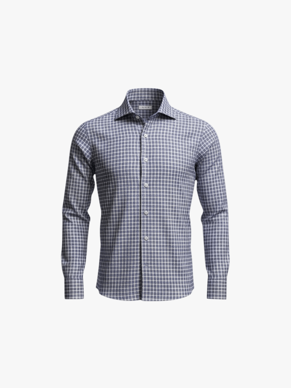 100Hands Blue Checkered Cotton Shirt Men's Shirt