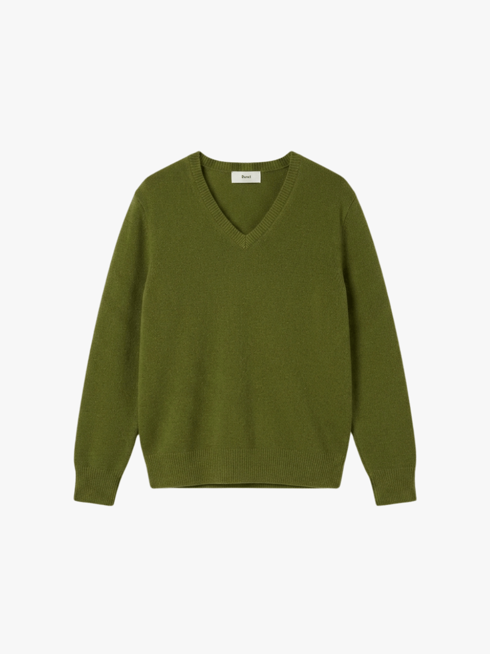 Dunst Cashmere V-Neck Sweater Olive Green Men