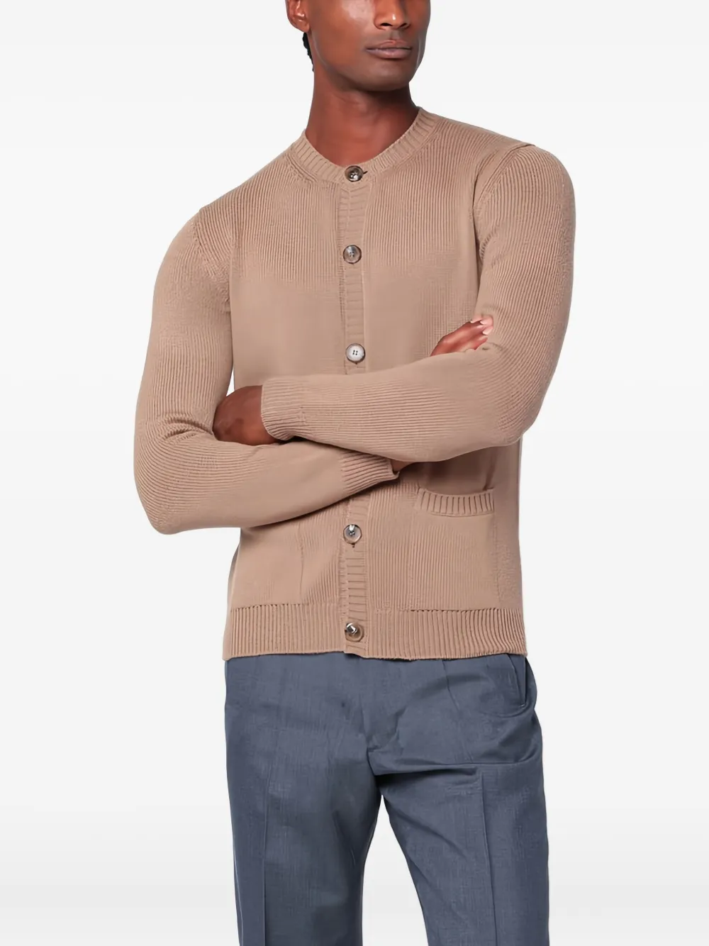 Prada Buttoned Cashmere Cardigan Brown Men