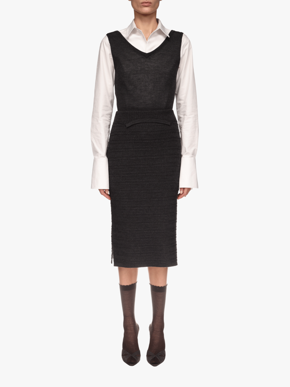 Victoria Beckham Folded Detail Rock Dunkelgrau Damen