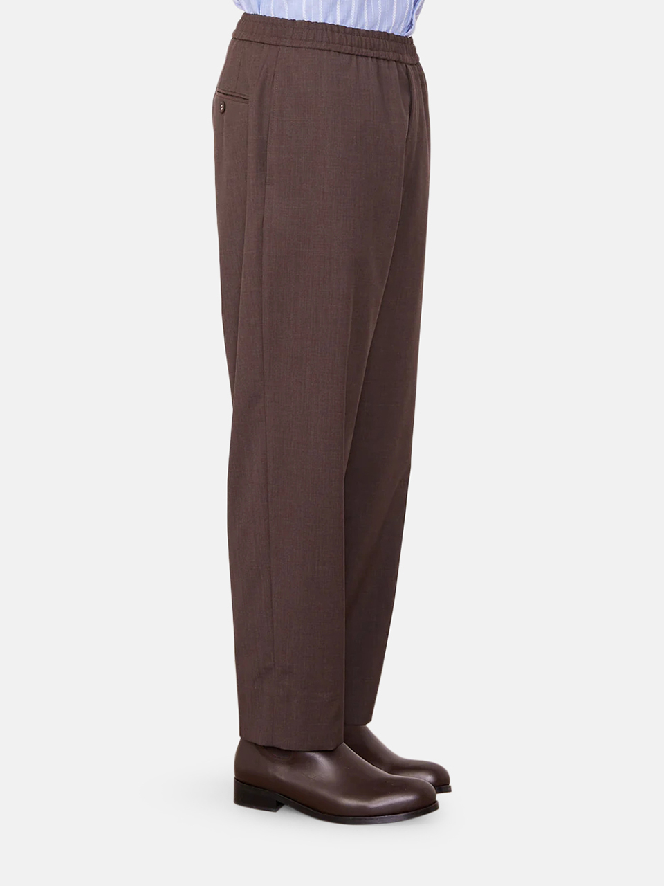 Officine Générale Walter Pants Italian wool  Coffee brown Men
