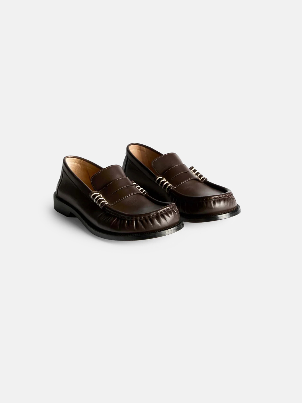 JW Anderson Mens Loafer Moccasins Chocolate Brown Herren