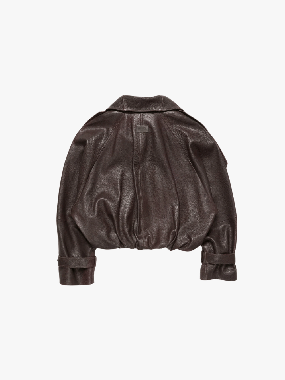 Acne Studios Cropped Leather Trench Coat Dark Brown Women