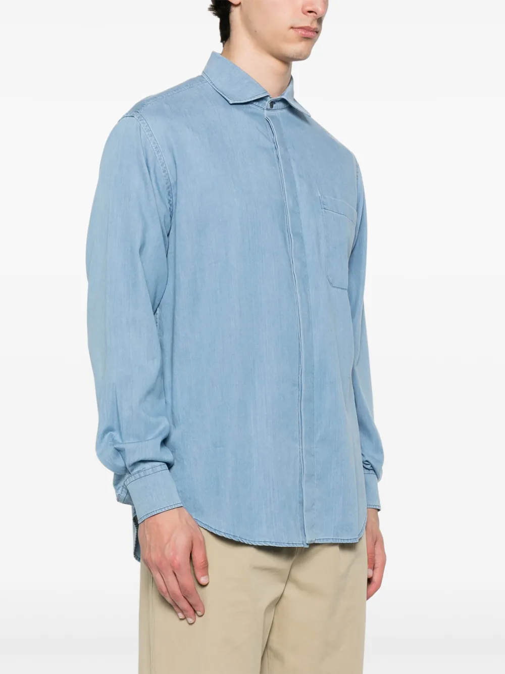 Brett Johnson Cotton Shirt Blue Men