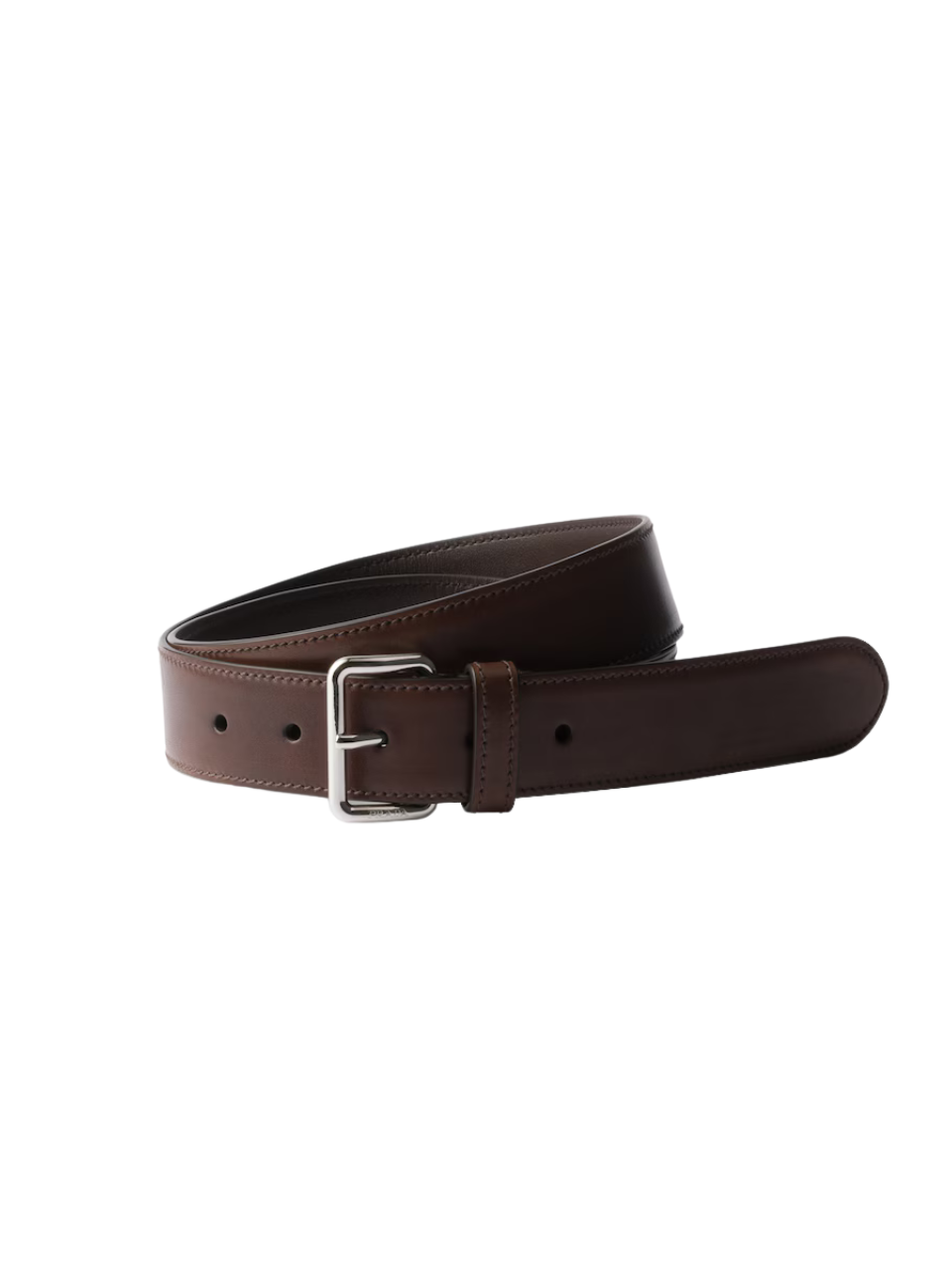 Prada Gürtel aus Leder mit Antik-Finish Ebenholzbraun Herren