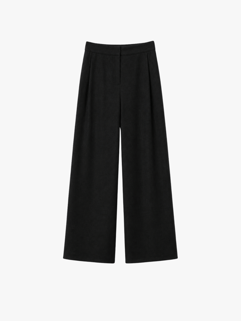 Dusan Full-Length Flannel Wool Pants, Black