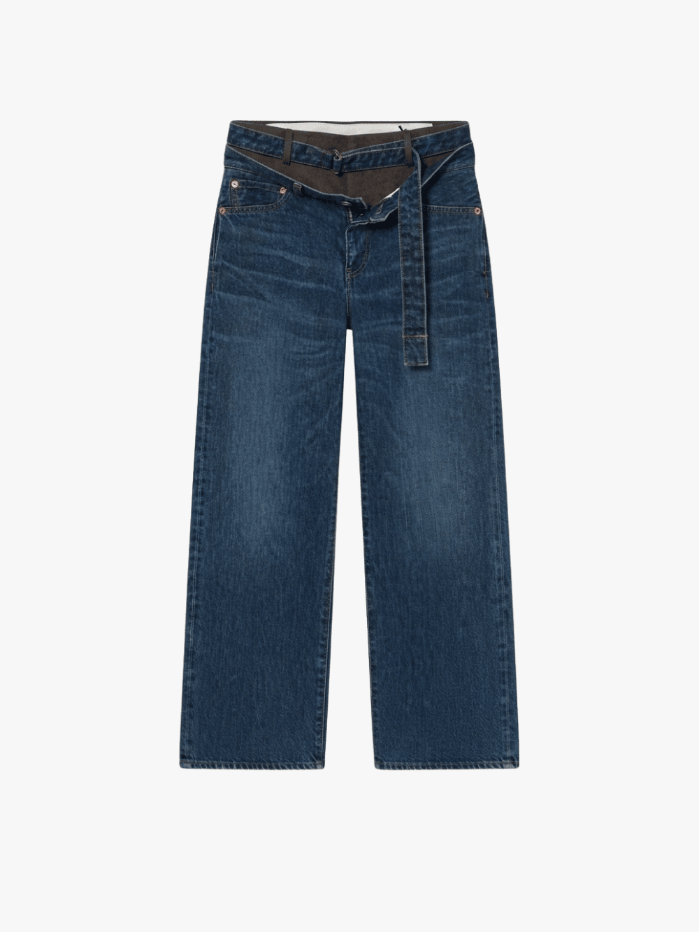 Sacai Denim x Wool Flannel Jeans Blau Braun Damen