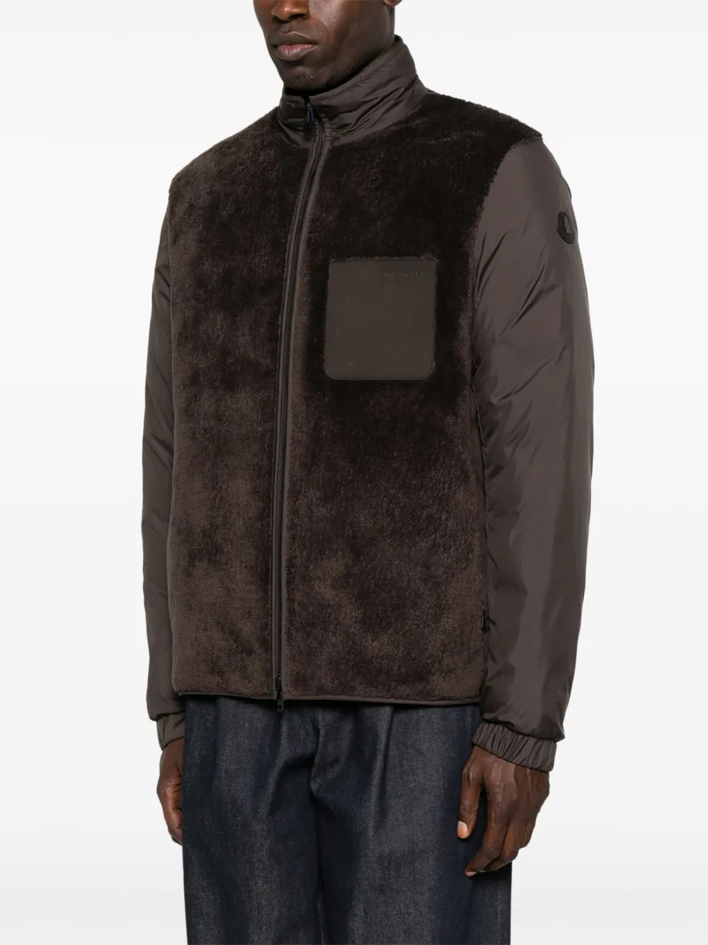 Moncler Jacke mit Logo-Patch Braun Herren